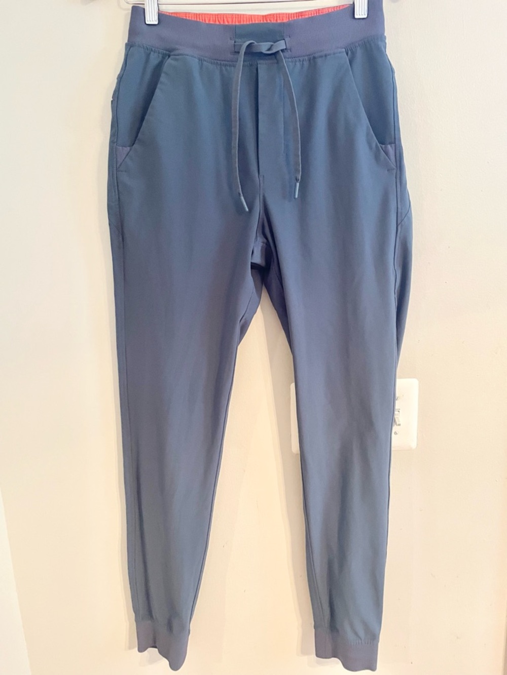 Birddogs Pants Women’s Boom For Your Boomstick Blue Drawstring Jogger_ EUC